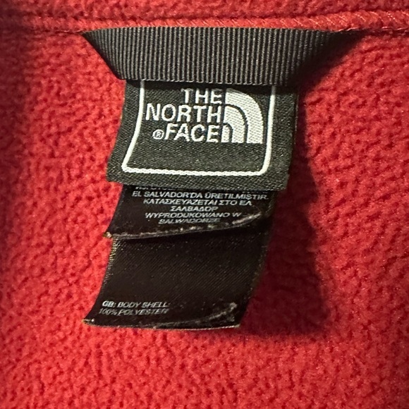 The North Face Classic Cozy Red Fleece 1/2 Zip Pullover Sz L - Picture 6 of 16